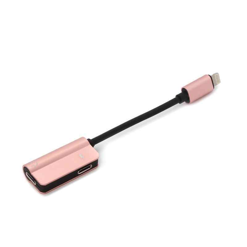 Adapter za slusalice i punjenje IP-5 iPhone lightning roze