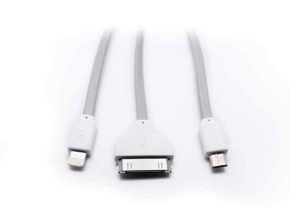 Data kabl Teracell Extreme 3u1micro USB/iphone 4/iphone 5 sivi 1.2m