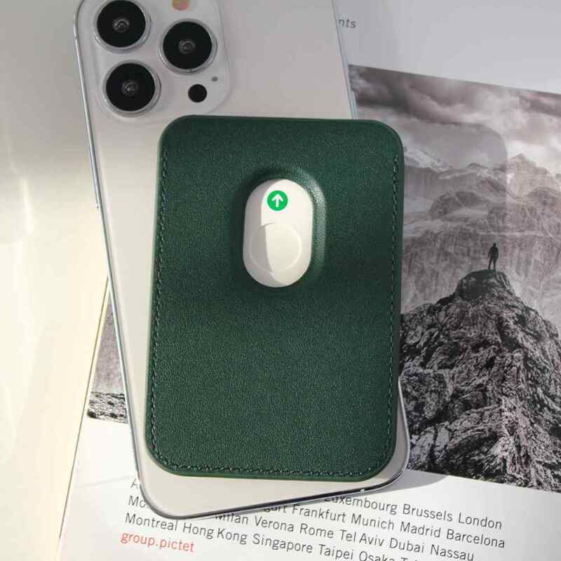 Maska Kožna Magsafe Pocket za iPhone 12 zelena