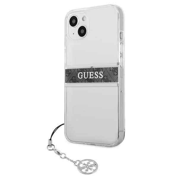 Maska Guess 4G Stripe Charm za iPhone 13 siva GUHCP13MKB4GGR