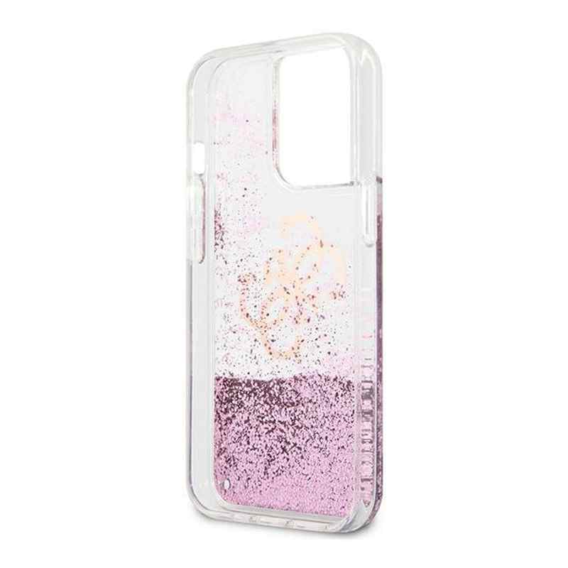 Maska Guess Hc Liquid Glitter Peony za iPhone 13 Pro Max roze GUHCP13XLGPEPI