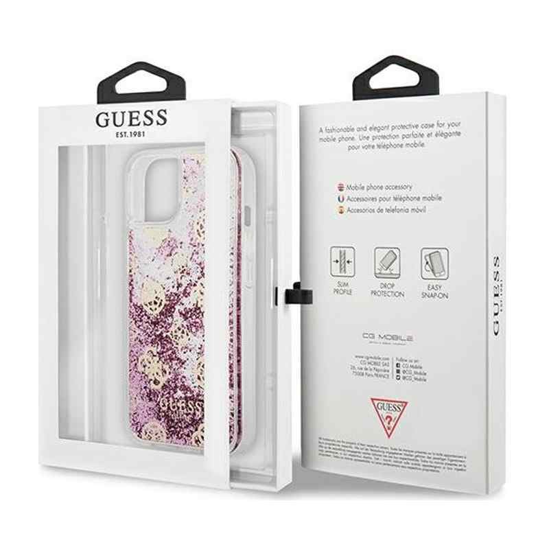 Maska Guess Hc Liquid Glitter Peony za iPhone 13 roze GUHCP13MLGPEPI