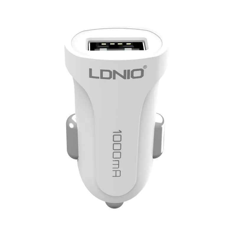Auto punjac LDNIO DL-C17 2.4A sa iPhone Lightning kablom beli