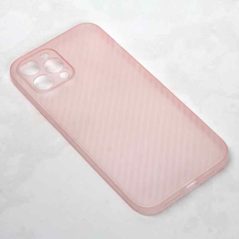 Maska Carbon fiber za iPhone 12 Pro Max roze